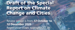 El IPCC abre el registro para expertos que quieran revisar el borrador del Informe Especial sobre Cambio Climático y Ciudades.