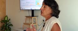 Beatriz Cuenca Valera, durante su intervención en el curso de verano sobre castaño y cambio climático en Lugo