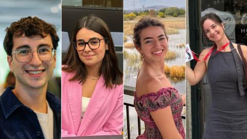 De izquierda a derecha, Rodrigo Guerrero, Marina Estrada, Elena Olmos y Paula Valdelvira. Fotomontaje de EFEverde con imágenes cedidas por los protagonistas.